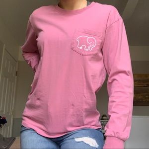 Small Ivory Ella Dark Pink Long Sleeve T-Shirt